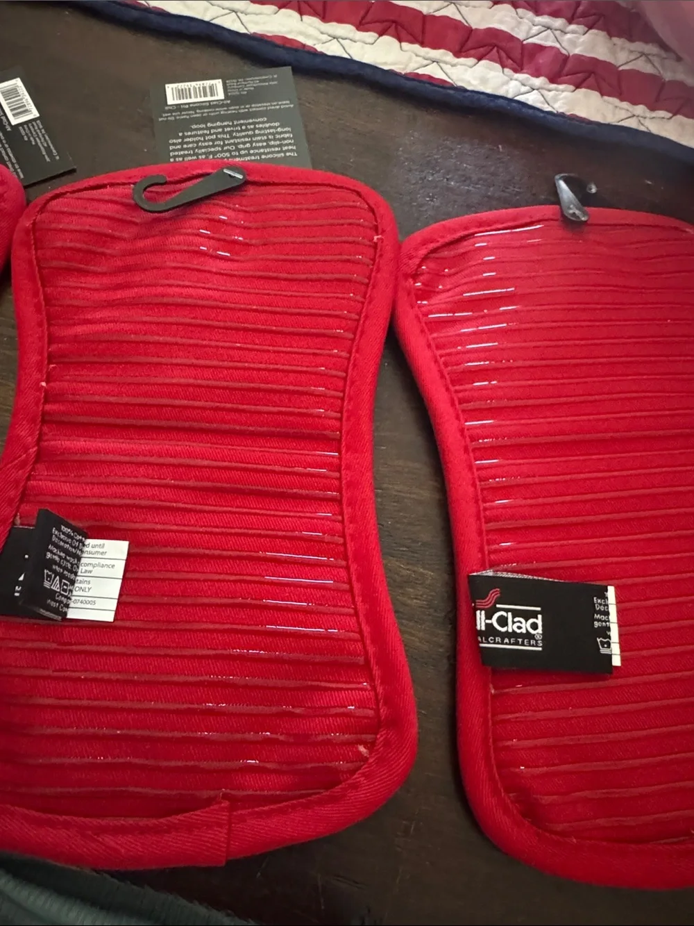 All-Clad Red Heat-Resistant Pot Holders - Set of 4